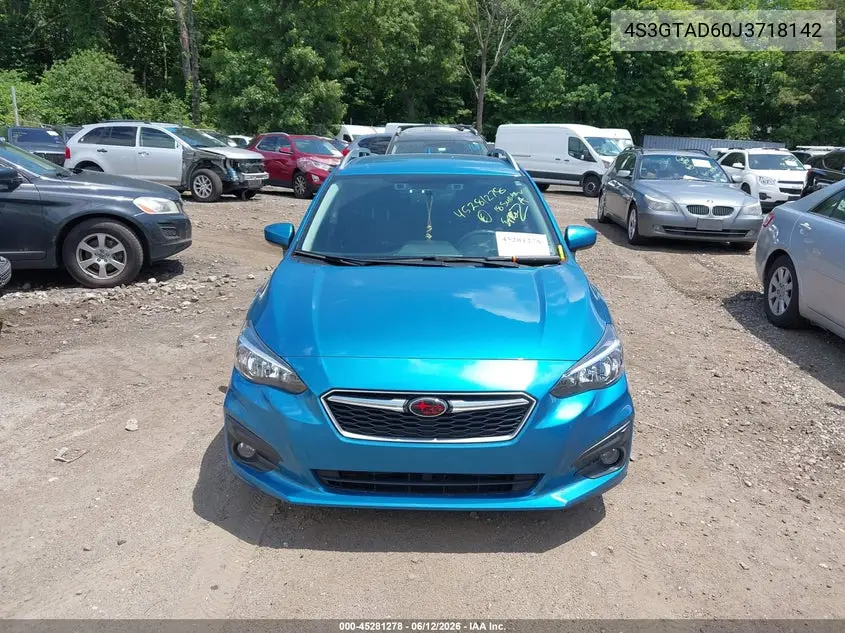 2018 Subaru Impreza 2.0I Premium VIN: 4S3GTAD60J3718142 Lot: 45281278