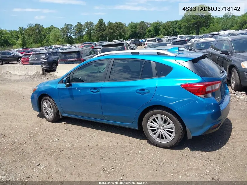 2018 Subaru Impreza 2.0I Premium VIN: 4S3GTAD60J3718142 Lot: 45281278