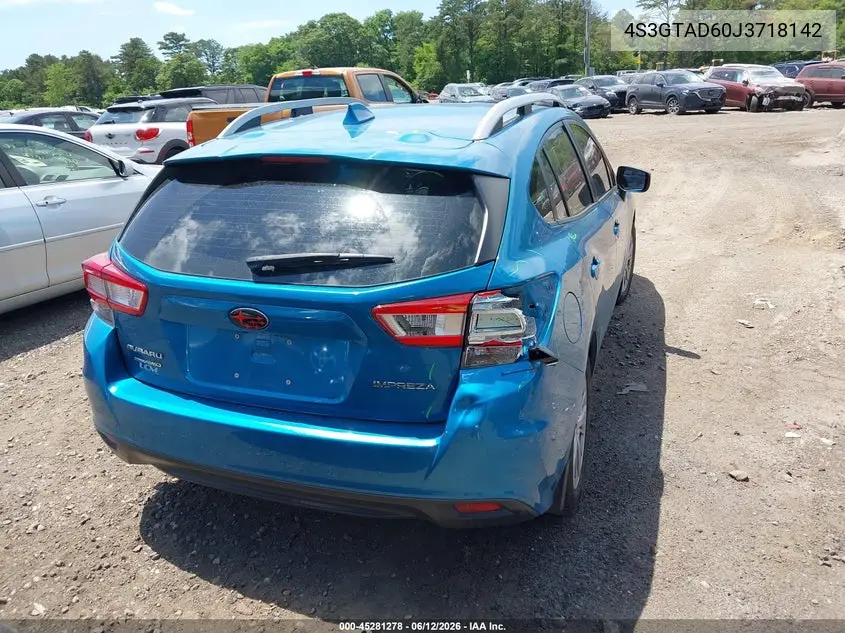 2018 Subaru Impreza 2.0I Premium VIN: 4S3GTAD60J3718142 Lot: 45281278