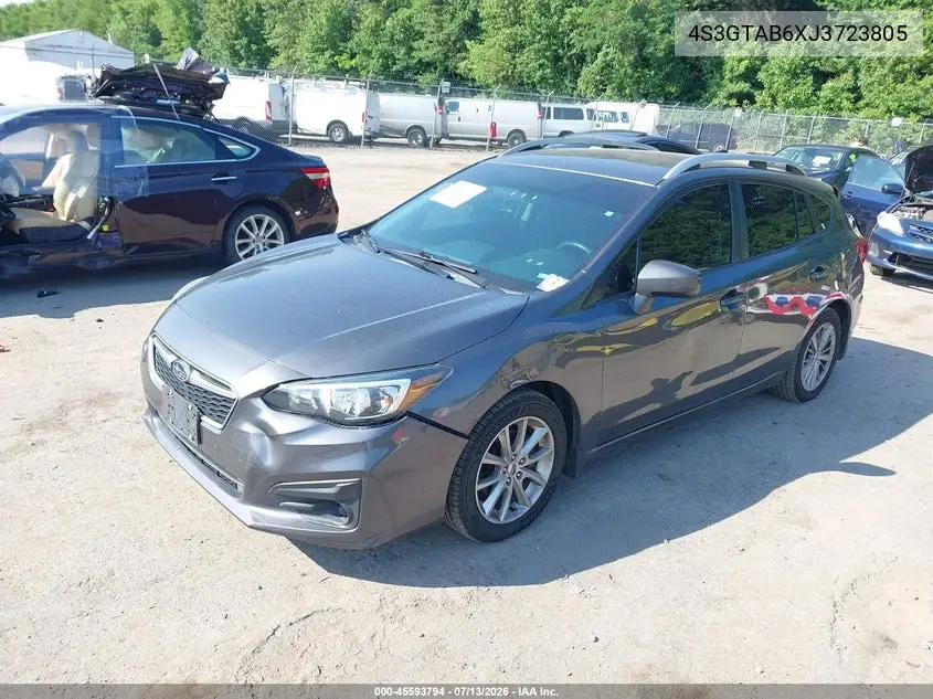 2018 Subaru Impreza 2.0I Premium VIN: 4S3GTAB6XJ3723805 Lot: 45593794