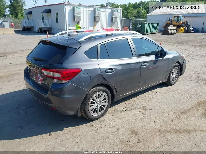 2018 Subaru Impreza 2.0I Premium VIN: 4S3GTAB6XJ3723805 Lot: 45593794