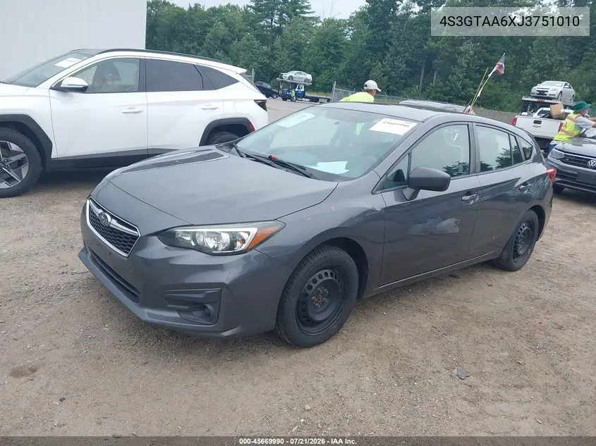 2018 Subaru Impreza 2.0I VIN: 4S3GTAA6XJ3751010 Lot: 45669990