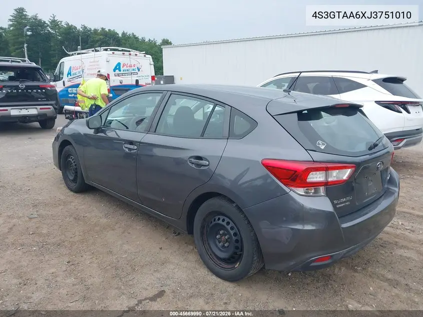 2018 Subaru Impreza 2.0I VIN: 4S3GTAA6XJ3751010 Lot: 45669990