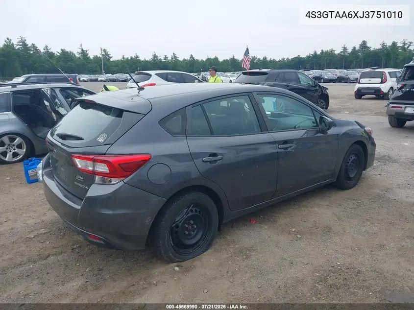 2018 Subaru Impreza 2.0I VIN: 4S3GTAA6XJ3751010 Lot: 45669990