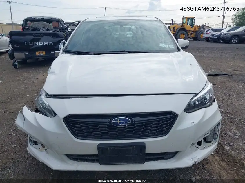 2019 Subaru Impreza 2.0I Sport VIN: 4S3GTAM62K3716765 Lot: 45339748
