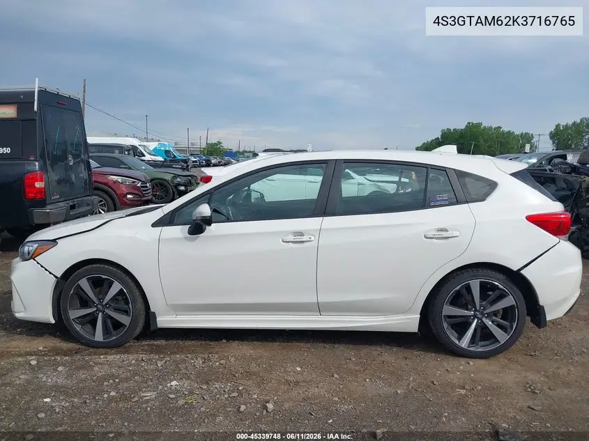 2019 Subaru Impreza 2.0I Sport VIN: 4S3GTAM62K3716765 Lot: 45339748