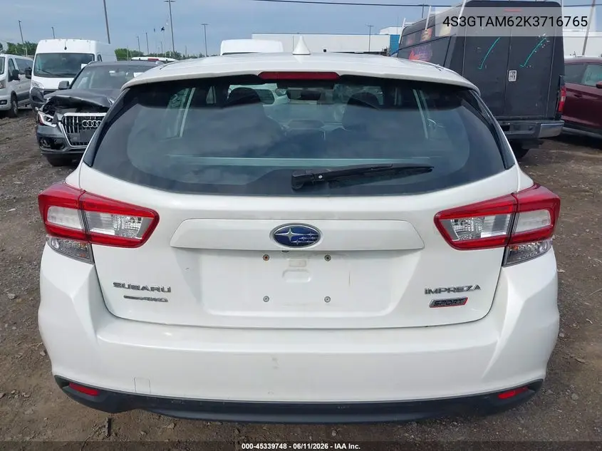 2019 Subaru Impreza 2.0I Sport VIN: 4S3GTAM62K3716765 Lot: 45339748