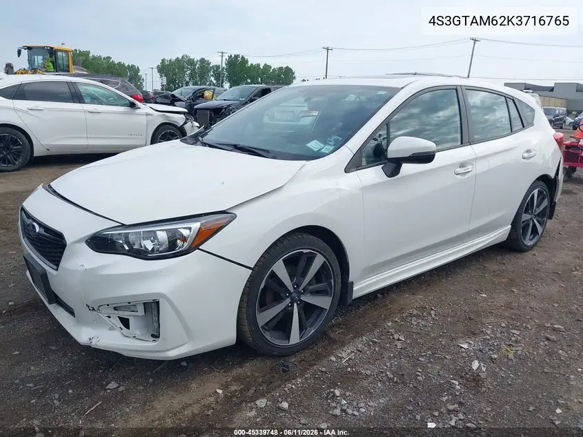2019 Subaru Impreza 2.0I Sport VIN: 4S3GTAM62K3716765 Lot: 45339748