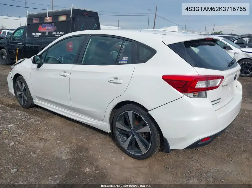 2019 Subaru Impreza 2.0I Sport VIN: 4S3GTAM62K3716765 Lot: 45339748