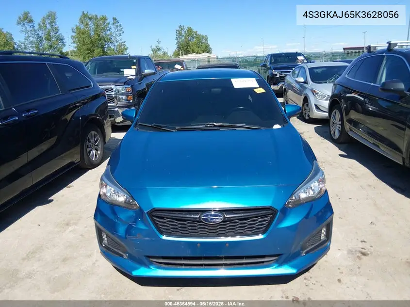 2019 Subaru Impreza 2.0I Sport VIN: 4S3GKAJ65K3628056 Lot: 45364594