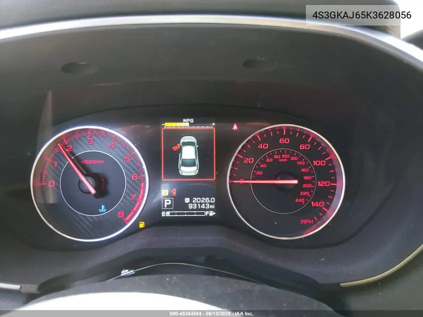 2019 Subaru Impreza 2.0I Sport VIN: 4S3GKAJ65K3628056 Lot: 45364594