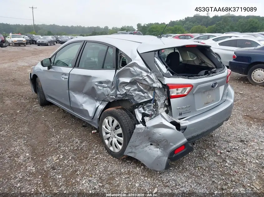 2019 Subaru Impreza 2.0I VIN: 4S3GTAA68K3719089 Lot: 45551030