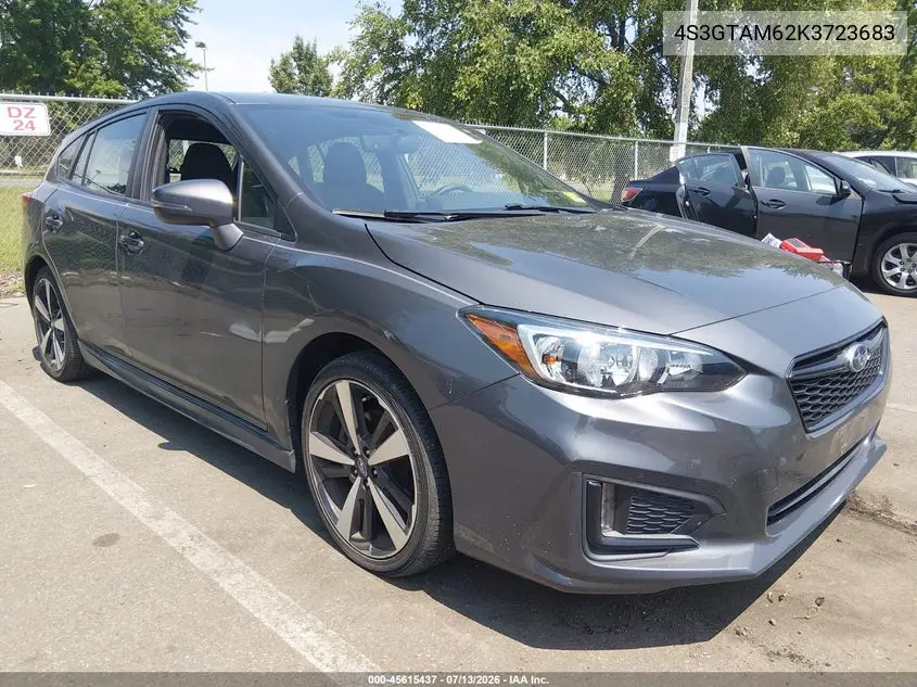 2019 Subaru Impreza 2.0I Sport VIN: 4S3GTAM62K3723683 Lot: 45615437