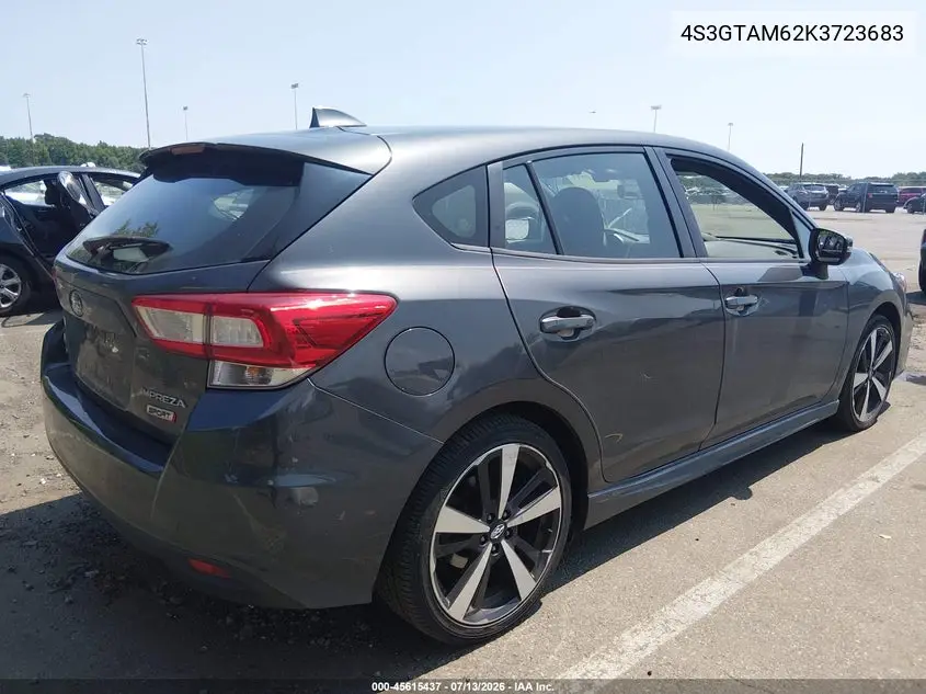 2019 Subaru Impreza 2.0I Sport VIN: 4S3GTAM62K3723683 Lot: 45615437