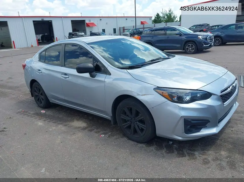 2019 Subaru Impreza 2.0I VIN: 4S3GKAB6XK3624924 Lot: 45637484