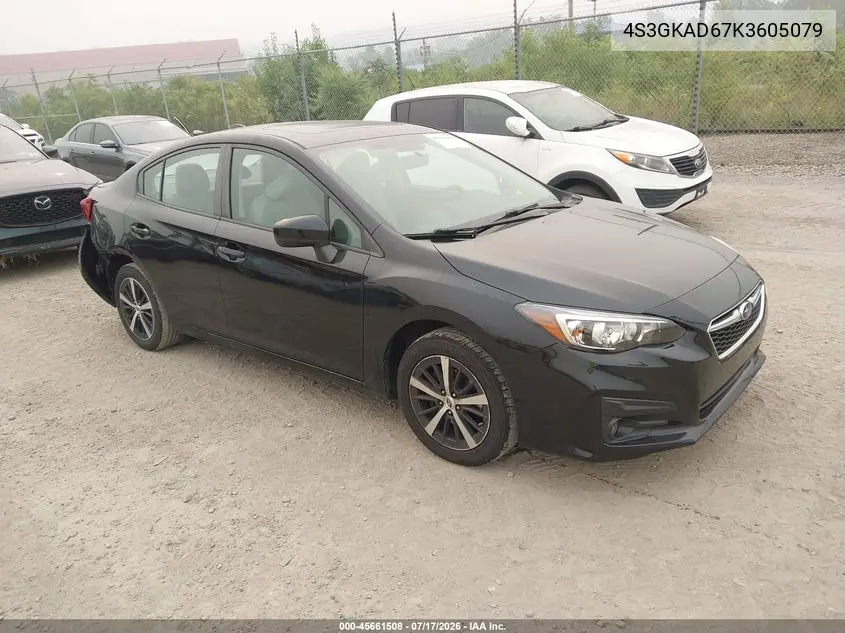 2019 Subaru Impreza 2.0I Premium VIN: 4S3GKAD67K3605079 Lot: 45661508