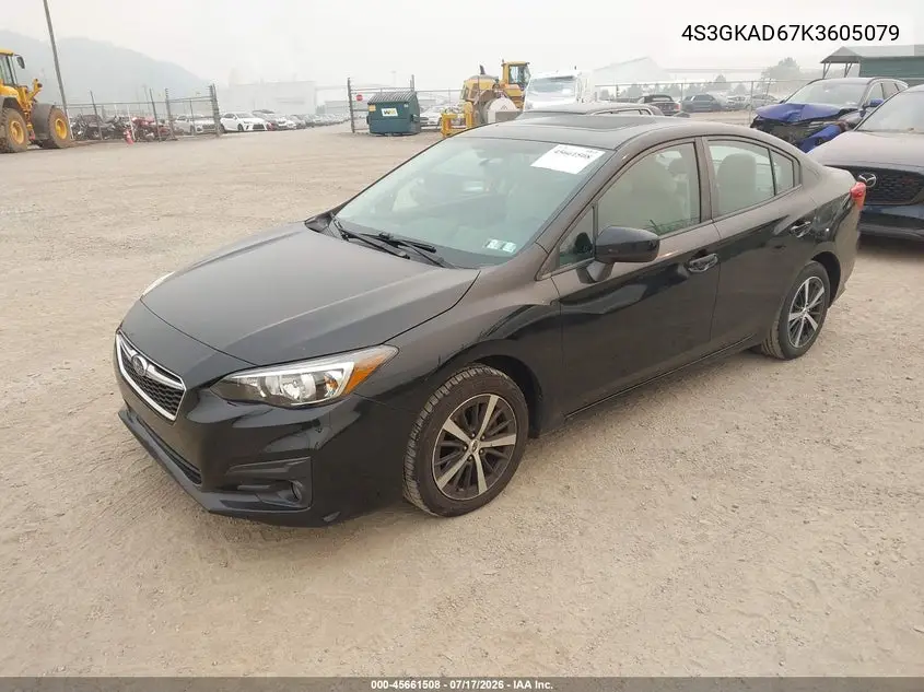 2019 Subaru Impreza 2.0I Premium VIN: 4S3GKAD67K3605079 Lot: 45661508
