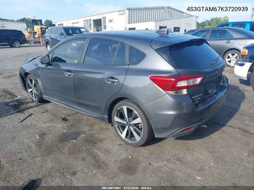 2019 Subaru Impreza 2.0I Sport VIN: 4S3GTAM67K3720939 Lot: 45674667