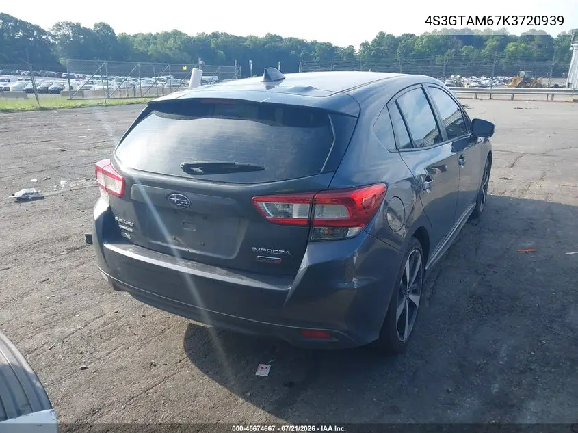 2019 Subaru Impreza 2.0I Sport VIN: 4S3GTAM67K3720939 Lot: 45674667