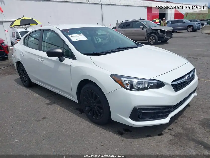 2020 Subaru Impreza Sedan VIN: 4S3GKAB64L3604900 Lot: 45538695