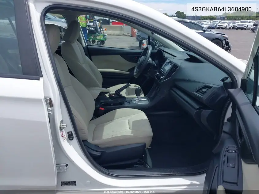 2020 Subaru Impreza Sedan VIN: 4S3GKAB64L3604900 Lot: 45538695