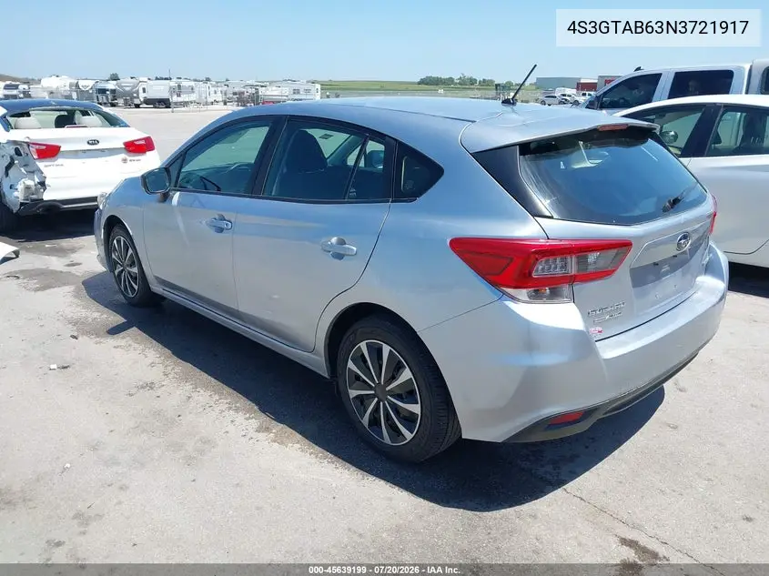 2022 Subaru Impreza Base 5-Door VIN: 4S3GTAB63N3721917 Lot: 45639199
