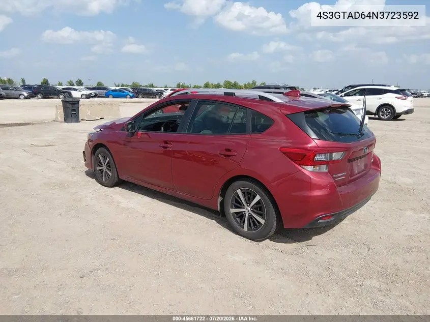 2022 Subaru Impreza Premium 5-Door VIN: 4S3GTAD64N3723592 Lot: 45661722