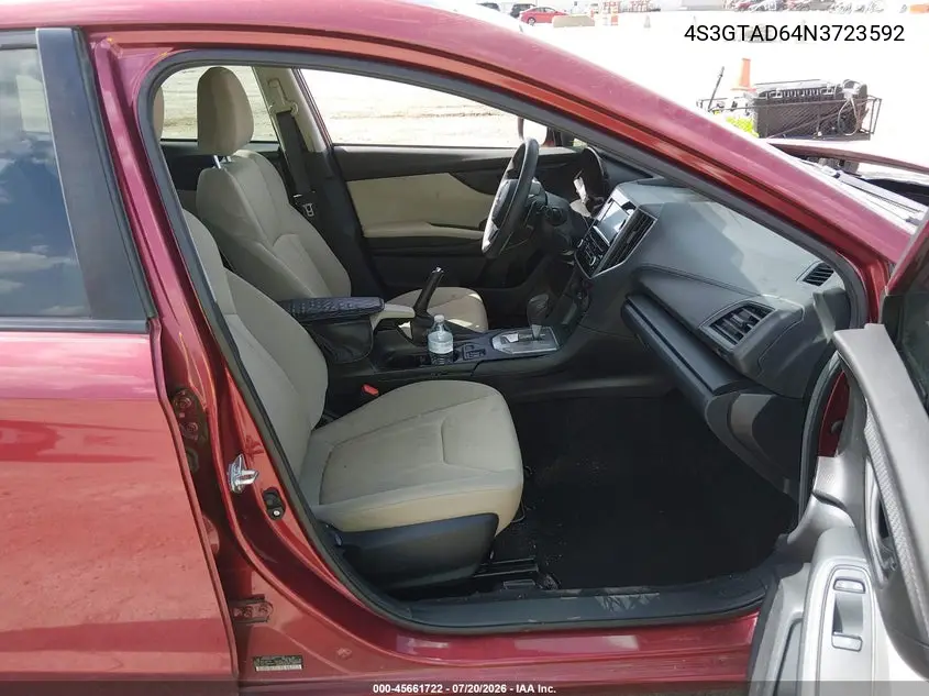 2022 Subaru Impreza Premium 5-Door VIN: 4S3GTAD64N3723592 Lot: 45661722