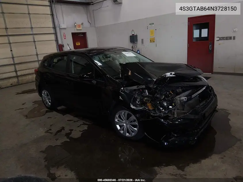 2022 Subaru Impreza Base 5-Door VIN: 4S3GTAB64N3728150 Lot: 45680346