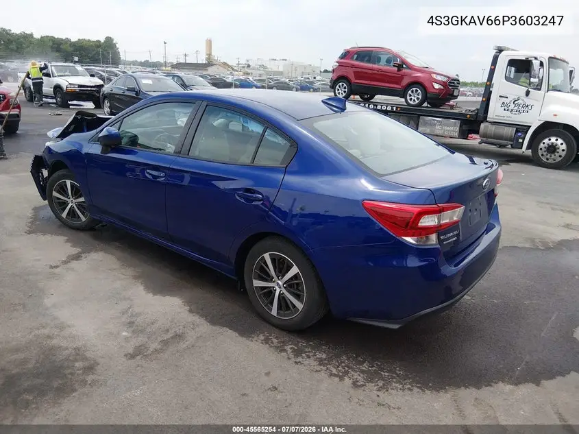 2023 Subaru Impreza Premium VIN: 4S3GKAV66P3603247 Lot: 45565254