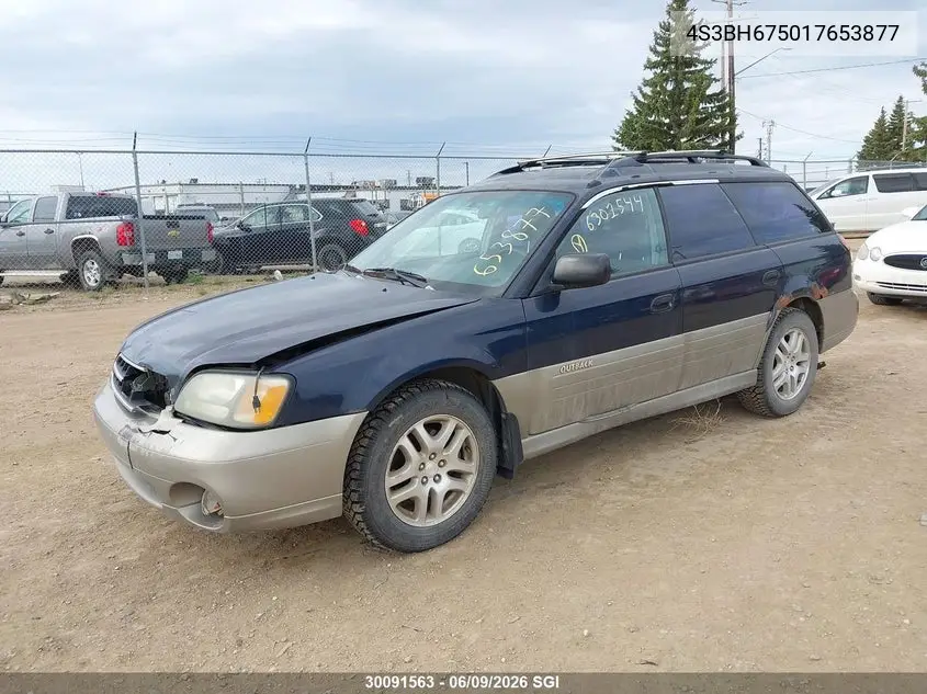 2001 Subaru Legacy Outback Awp VIN: 4S3BH675017653877 Lot: 30091563