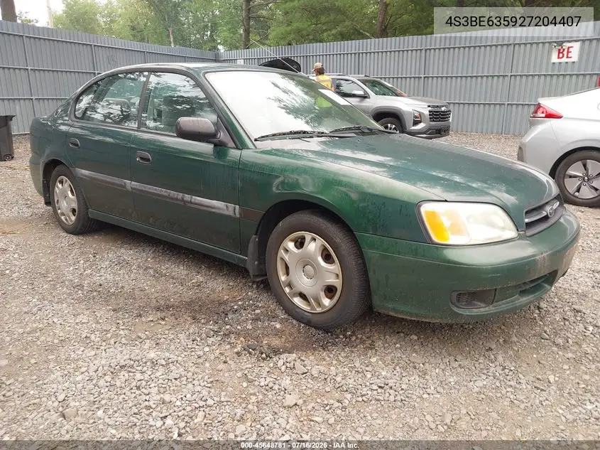 2002 Subaru Legacy L VIN: 4S3BE635927204407 Lot: 45648781