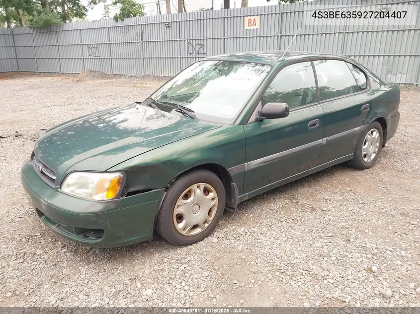 2002 Subaru Legacy L VIN: 4S3BE635927204407 Lot: 45648781