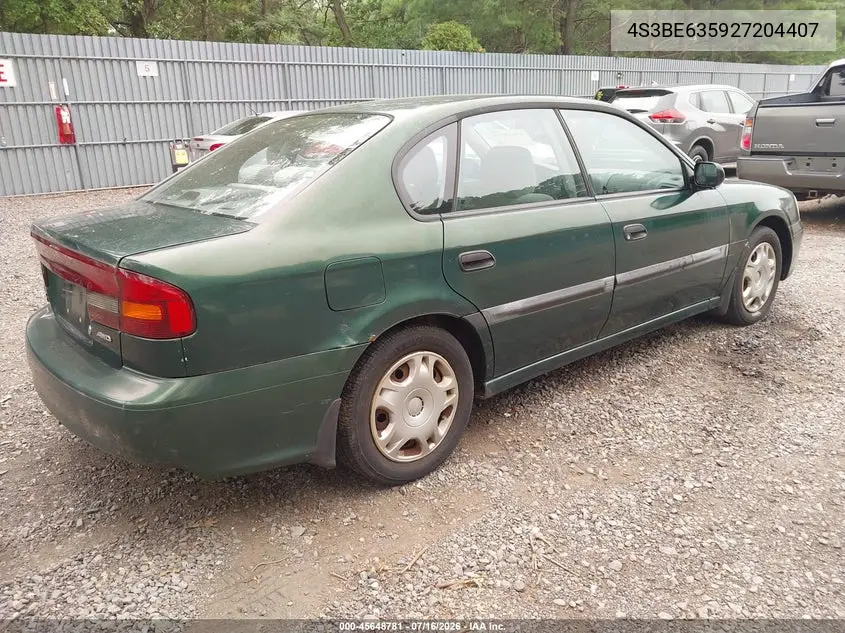 2002 Subaru Legacy L VIN: 4S3BE635927204407 Lot: 45648781
