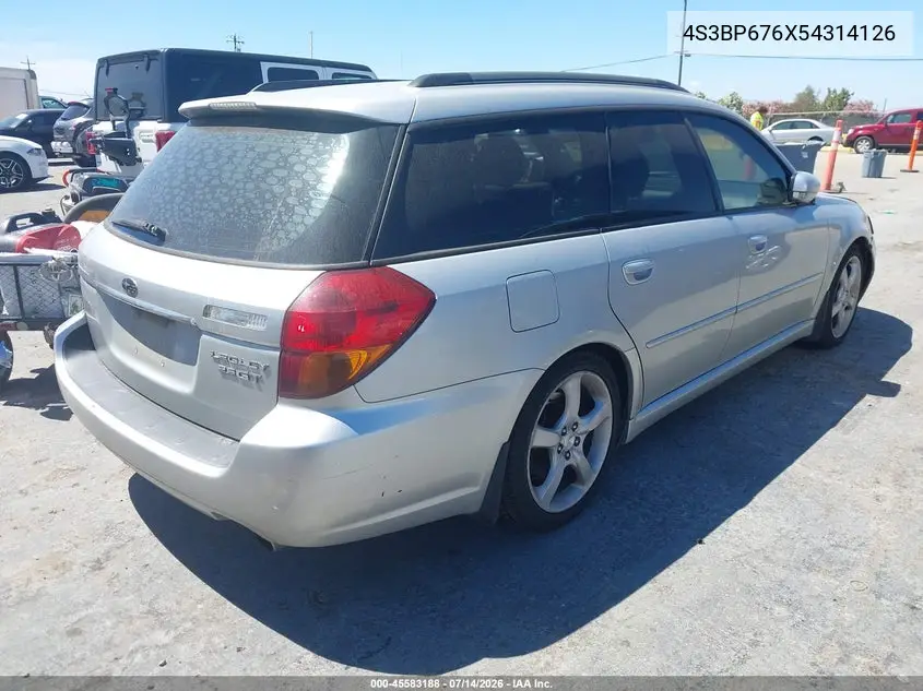 2005 Subaru Legacy 2.5Gt Limited VIN: 4S3BP676X54314126 Lot: 45583188