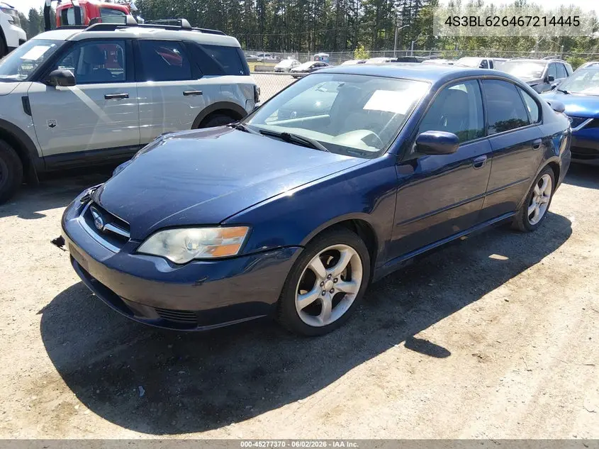 2006 Subaru Legacy 2.5I VIN: 4S3BL626467214445 Lot: 45277370