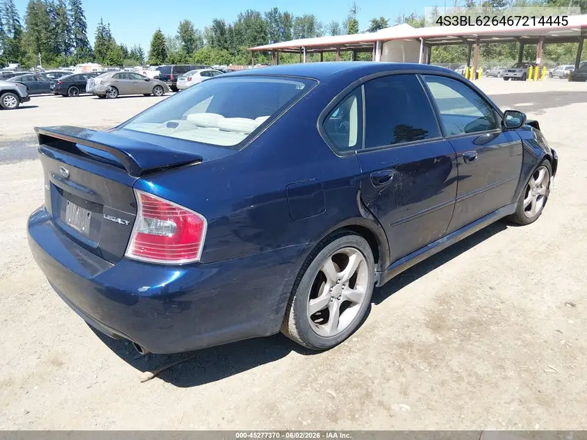 2006 Subaru Legacy 2.5I VIN: 4S3BL626467214445 Lot: 45277370