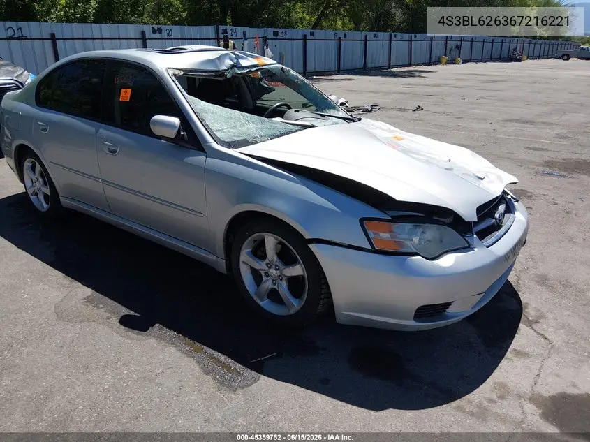 2006 Subaru Legacy 2.5I VIN: 4S3BL626367216221 Lot: 45359752