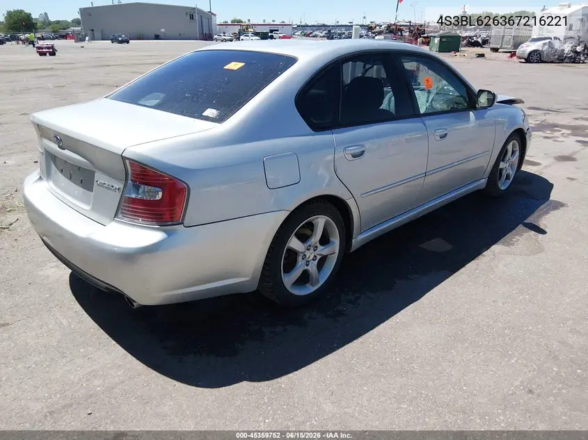 2006 Subaru Legacy 2.5I VIN: 4S3BL626367216221 Lot: 45359752
