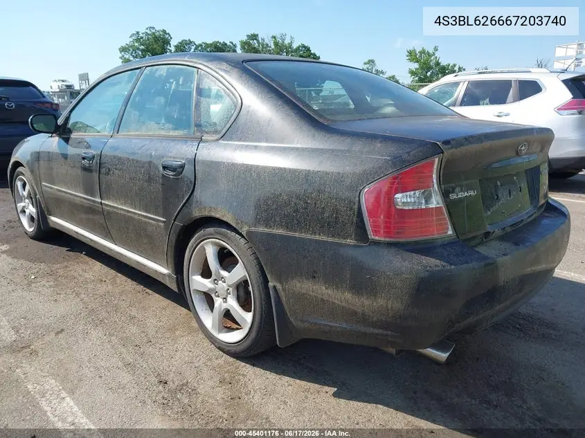 2006 Subaru Legacy 2.5I/2.5I Limited VIN: 4S3BL626667203740 Lot: 45401176