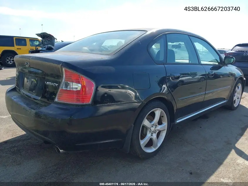 2006 Subaru Legacy 2.5I/2.5I Limited VIN: 4S3BL626667203740 Lot: 45401176