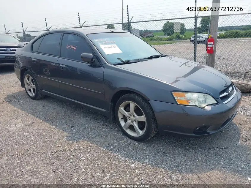 2007 Subaru Legacy 2.5I Limited VIN: 4S3BL626377212736 Lot: 45606544
