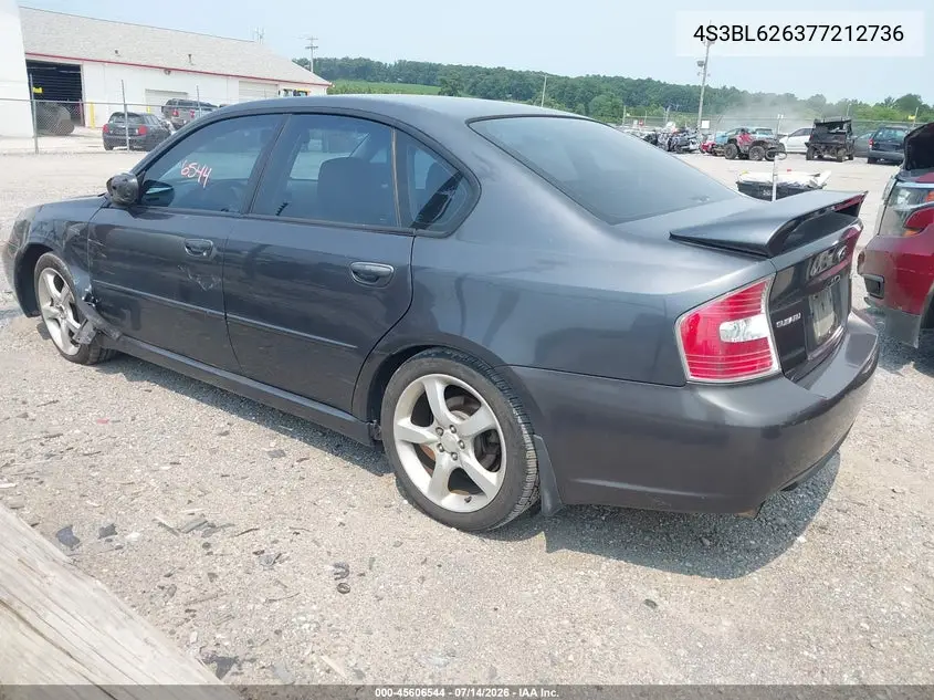 2007 Subaru Legacy 2.5I Limited VIN: 4S3BL626377212736 Lot: 45606544