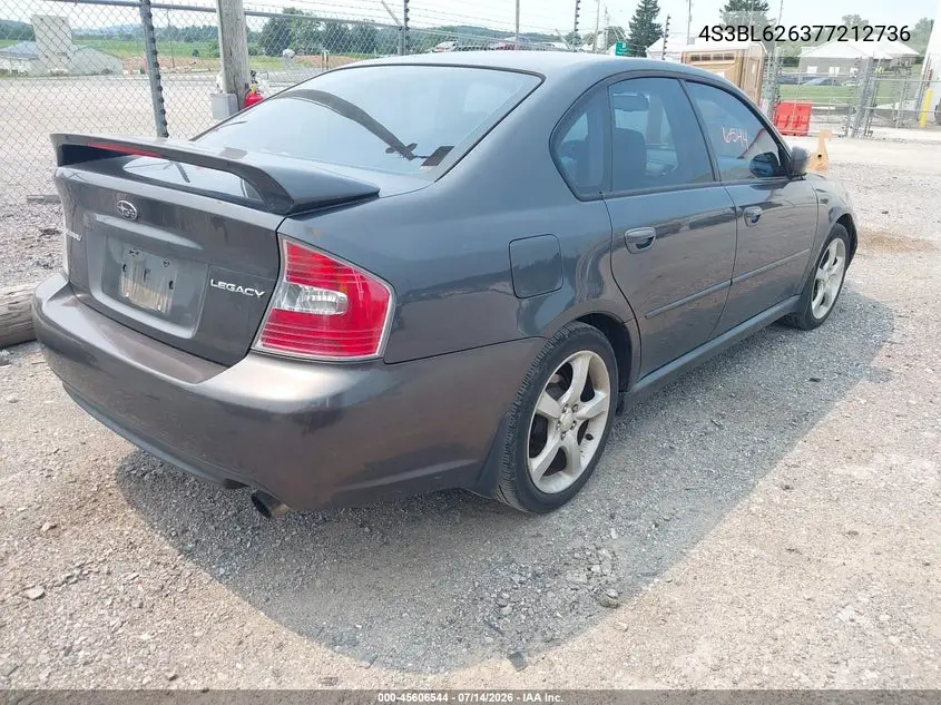 2007 Subaru Legacy 2.5I Limited VIN: 4S3BL626377212736 Lot: 45606544