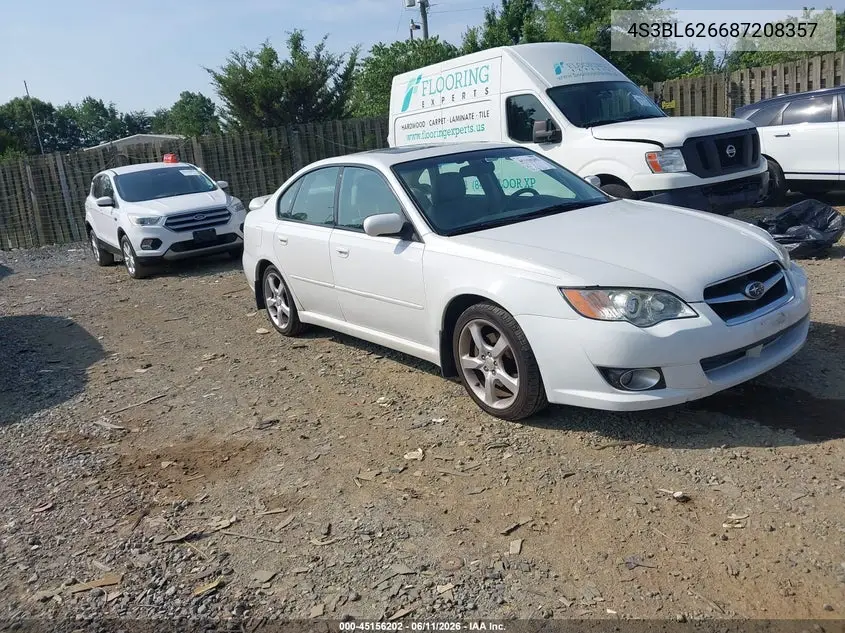 2008 Subaru Legacy 2.5I Limited VIN: 4S3BL626687208357 Lot: 45156202