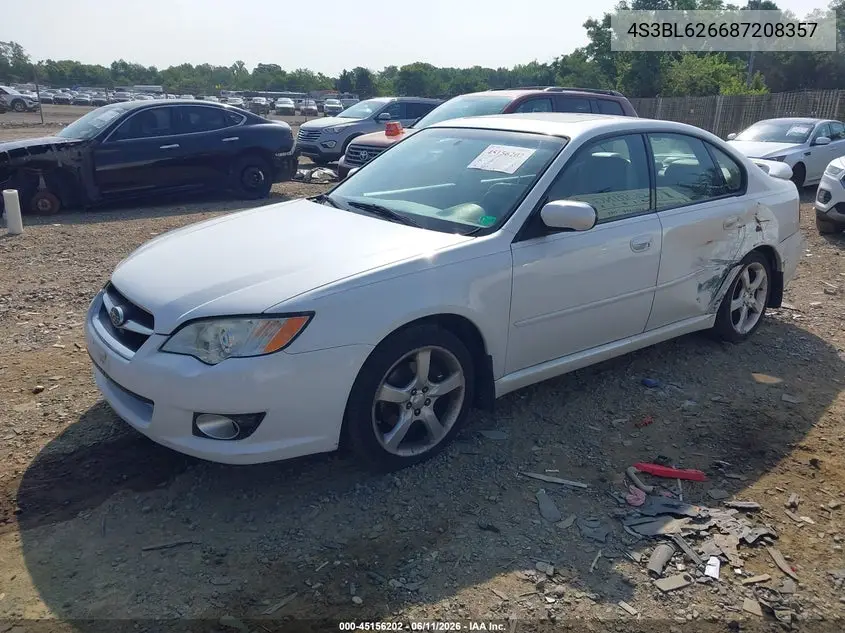 2008 Subaru Legacy 2.5I Limited VIN: 4S3BL626687208357 Lot: 45156202