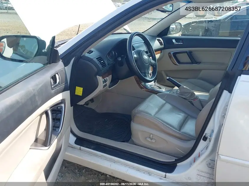 2008 Subaru Legacy 2.5I Limited VIN: 4S3BL626687208357 Lot: 45156202