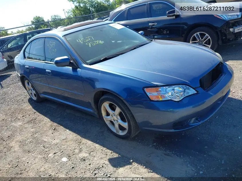 2008 Subaru Legacy 2.5I VIN: 4S3BL616287211032 Lot: 45279528