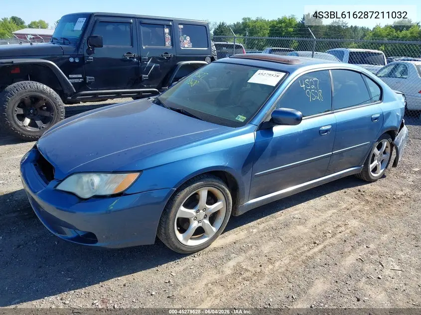 2008 Subaru Legacy 2.5I VIN: 4S3BL616287211032 Lot: 45279528