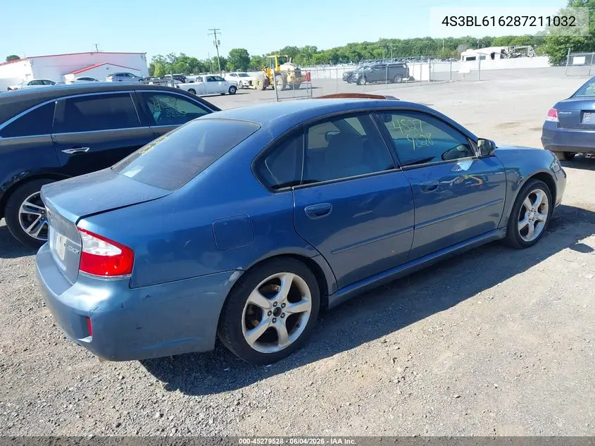 2008 Subaru Legacy 2.5I VIN: 4S3BL616287211032 Lot: 45279528